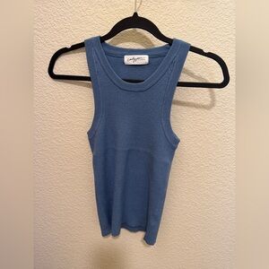 Carly Jean Los Angeles CJLA Cruz Sweater Tank Top Blue Large NWOT